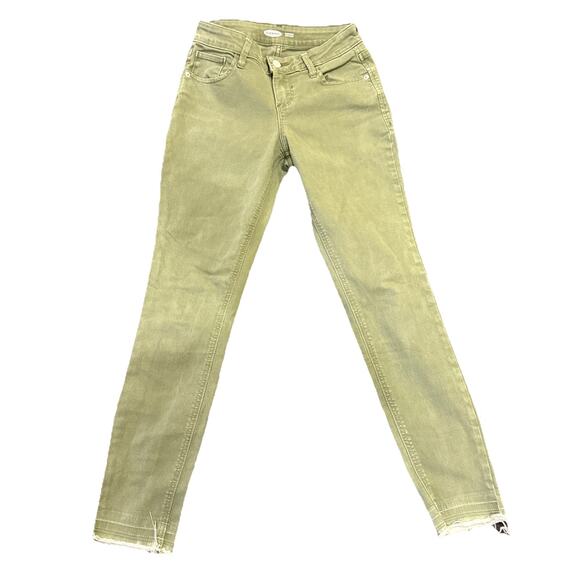 Old Navy Women's Rockstar Super Skinny Jeans Stretch Raw Hem Light Green Size 0P - Picture 2 of 14